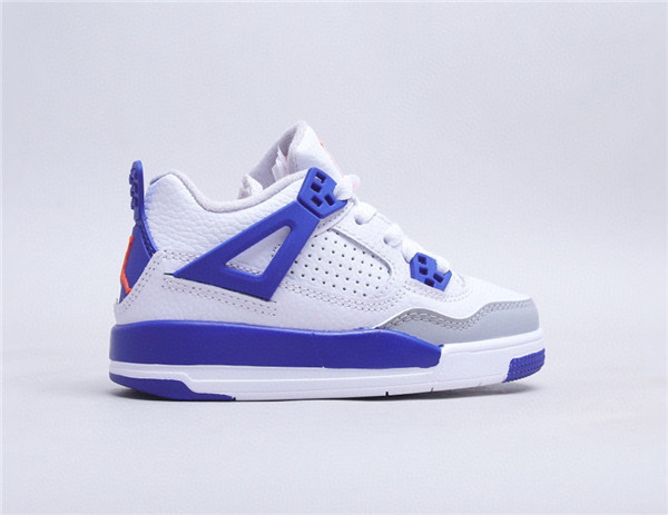 Youth Running weapon Super Quality Air Jordan 4 White/Blue Shoes 029 Youth Running weapon Super Quality Air Jordan 4 White/Blue Shoes 029
